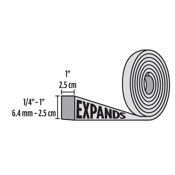 M-D Building Products 1 in. Black Expandable Foam PLATINUM Weatherseal for Uneven Gaps - 52052