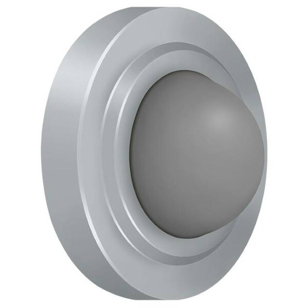 Deltana Convex Flush Bumper 2-3/8" Diameter Satin Chrome - WBC238U26D