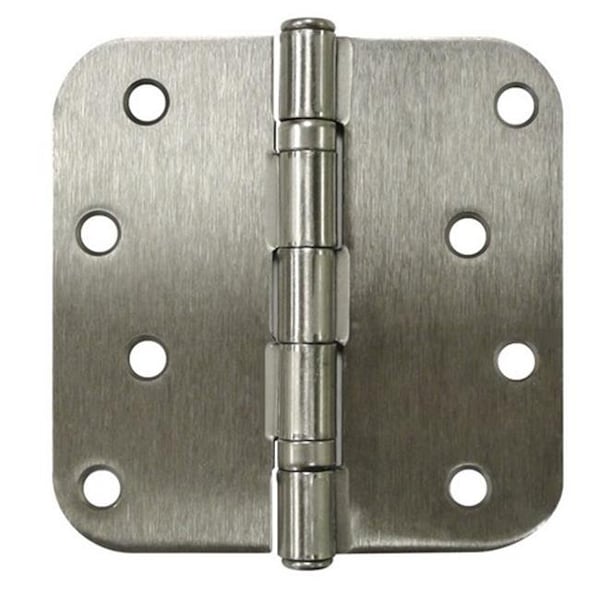 Patioplus 4 x 4 x 0.62 in. Radius Ball Bearings Hinge; Satin Nickel - Steel  - Pack of 2 - PA795597