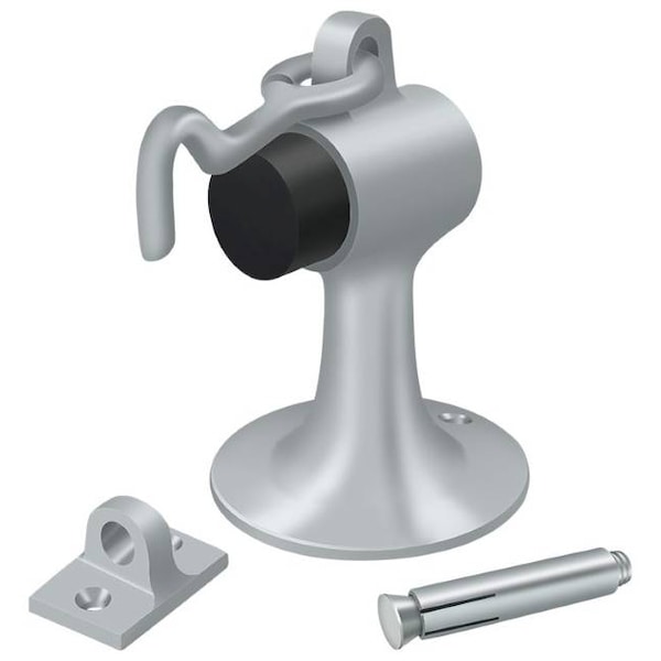 Deltana Cement Floor Mount Bumper With Holder Satin Chrome - DSF444U26D