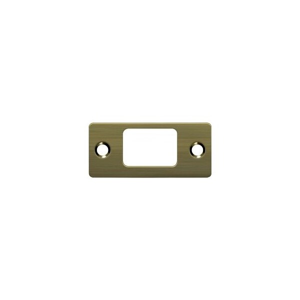Deltana SP2753U5 Deadbolt Strike Plate Antique Brass, 10PK - SP2753U5-XCP10