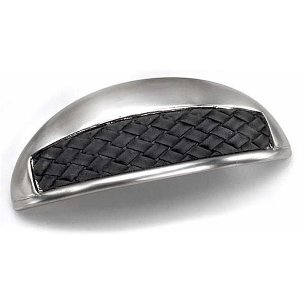 Strategic Brands 3 in. Cup Pull-Satin Nickel - Black - 12593
