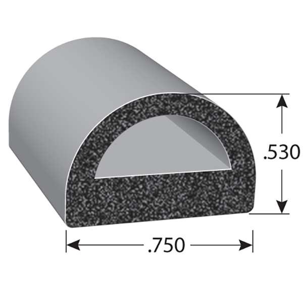 Fairchild Seal, EPDM Rubber, Black, 50 ft L - RS1033-50