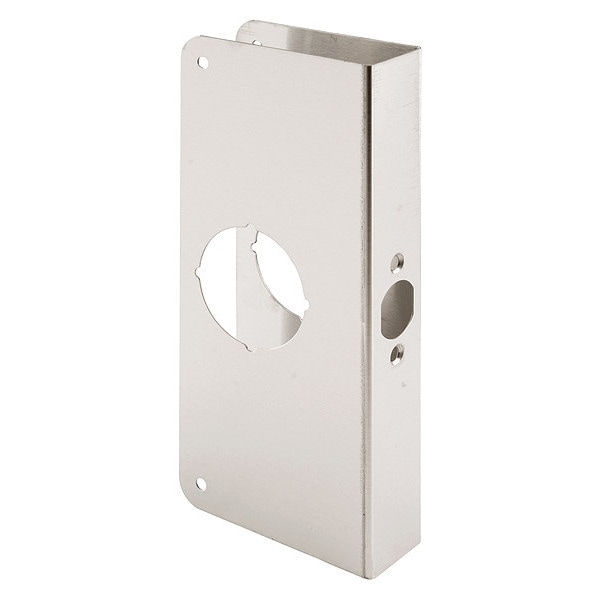 Primeline Tools Lock and Door Reinforcer, 1-3/4 in. x 2-3/4 in., Stainless Steel, Natural Finish (Single Pack) - MP9453