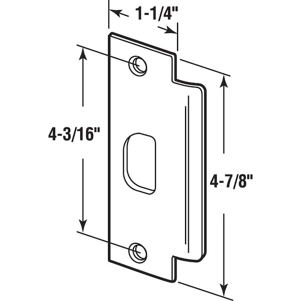 Prime-Line Door Strike, Commercial, ASA 1-1/4 x 4-7/8 in. with Screws, Satin Nickel Finish (Single Pack) - U 11199