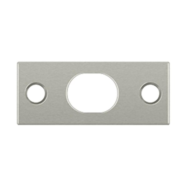 Dendesigns Brass Strike Plate for 12 in. Flush Bolt, Brushed Nickel - DE2667506