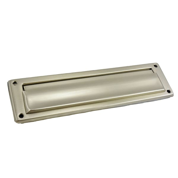 Ives Commercial Solid Brass Magazine Mail Slot with Spring Loaded Front and Open Back Satin Nickel Finish - 620B15