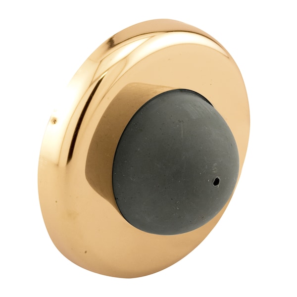Prime-Line Door Wall Stop, 2-1/2 in., Rubber Bumper, Polished Brass Single Pack - MP4550-1
