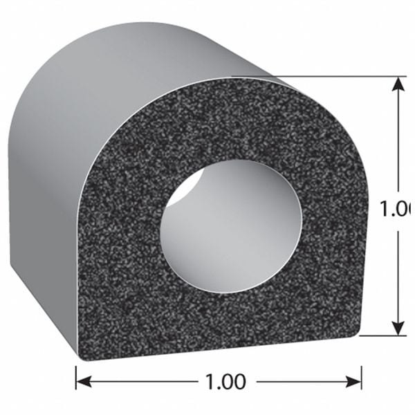 Trim-Lok Seal, EPDM Rubber, Black, 125 ft L - X1678BT-125