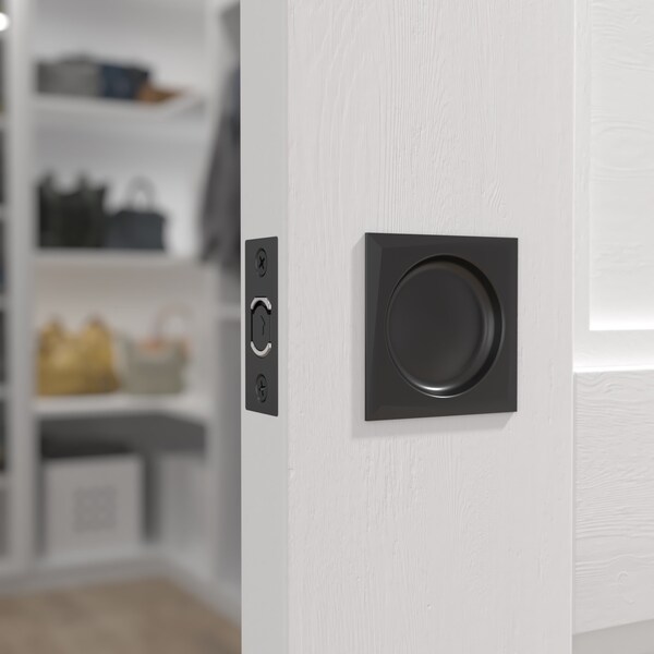 Richelieu 2 716inch 62 mm Square Pocket Door Passage Pull, Black - 17SFB10