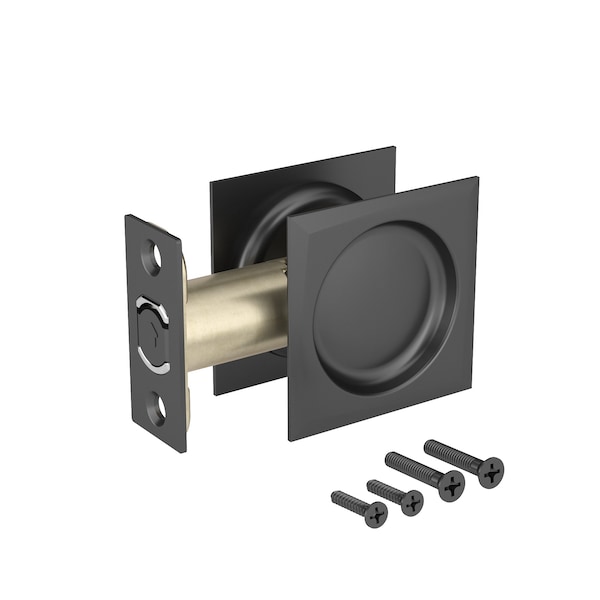 Richelieu 2 716inch 62 mm Square Pocket Door Passage Pull, Black - 17SFB10