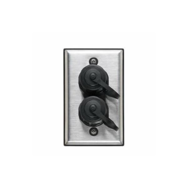 Leviton ELECTRICAL CONNECTOR ASSEMBLY DURAPORT IND OUTLET KIT 1-GANG 2-PORT SS - D670K-1S2