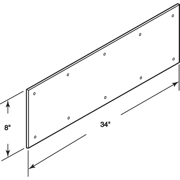 Prime-Line 8 in. x 34 in., Stainless Steel, Door Kick Plate Single Pack - J 4619