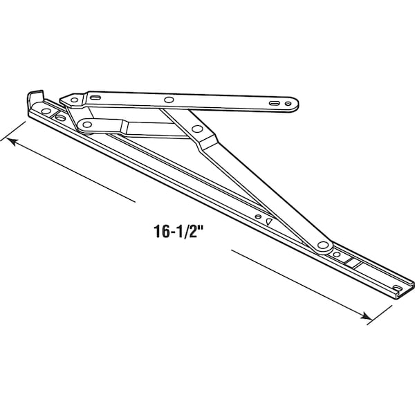 Prime-Line 16-1/2 in. Steel 4-Bar Egress Hinge with Stop Single Pack - EP 24050