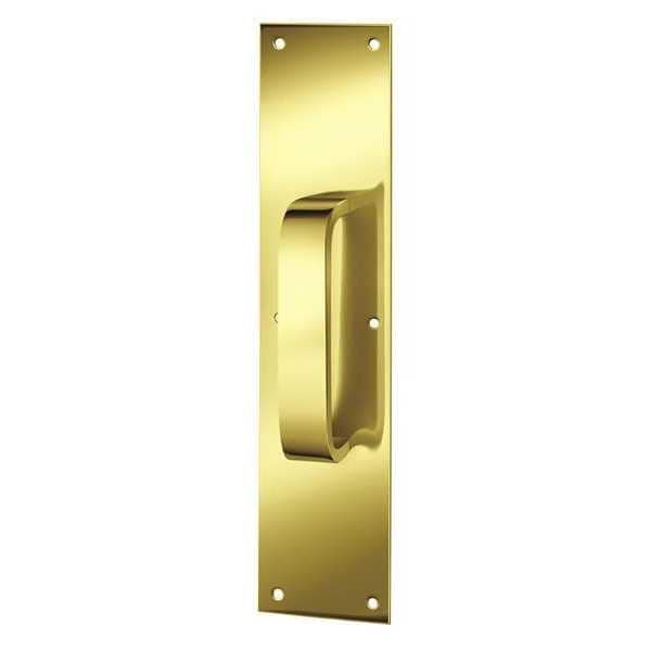 Rockwood Door Pull Plate, Brass, 16"L x 4"W, 0.05" Proj. - 122 X 70C.3