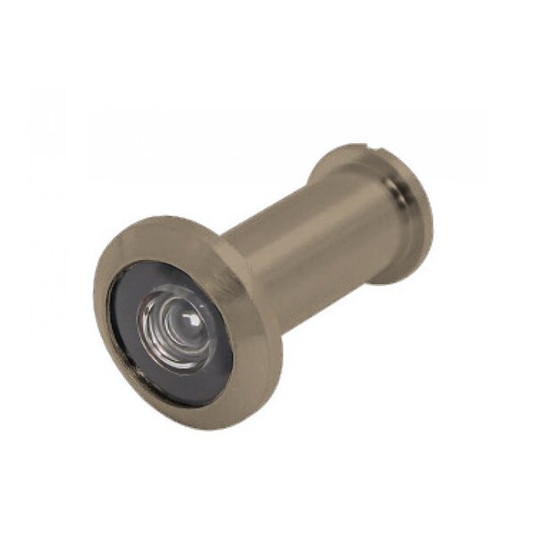 Cal-Royal 180 Degrees Brass Door Viewer, 9/16 Bore, Plastic Lens, for 1-3/8 to 2 Thick Doors, US15A Satin - DV180-15A