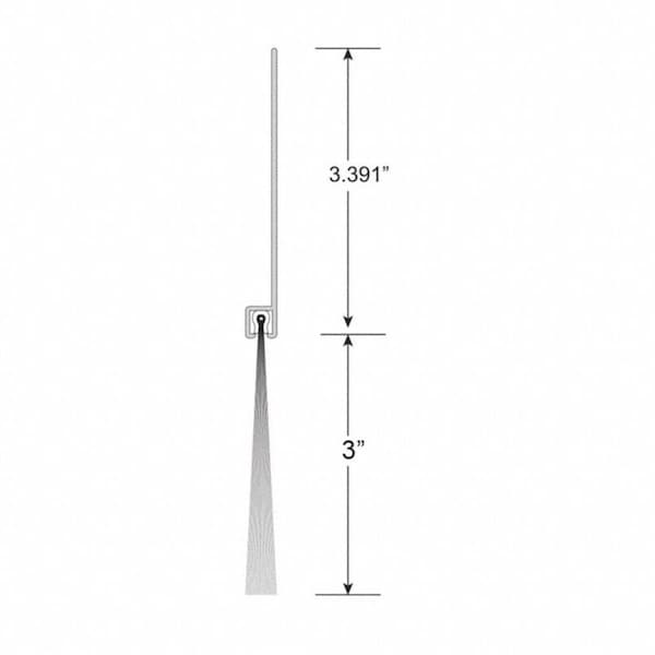 American Garage Door Supply Brushseal, Polyp., 3-in Straight Holder, 3-in Brush, 94-in. - BPS33-94