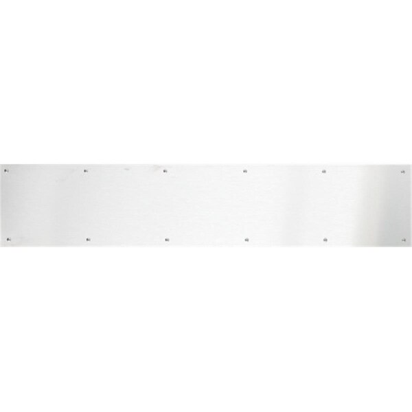 Brass Accents 8 in. x 34 in. Kick Plate Satin Stainless Steel Adhesive Mount - A09-P0834-630ADH