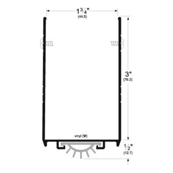 Perfectpatio 36 in. Door Shoe with Vinyl, Mill Aluminum - PE3852747