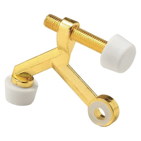 Primeline Tools Hinge Pin Door Stop, 1-1/4 in. Bolt, Diecast Construction, Brass Plate (10 Pack) - MP9045