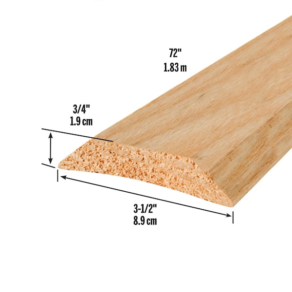 M-D Building Products 3-1/2 in. x 3/4 in. x 72 in. Natural Hardwood Low-Profile Threshold for Doorways - 11874