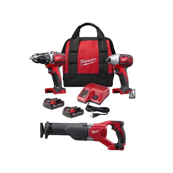 Milwaukee Tool M18 2-Tool Kit and EXTRA M18 Recip Saw - 2691-22, 2621-20