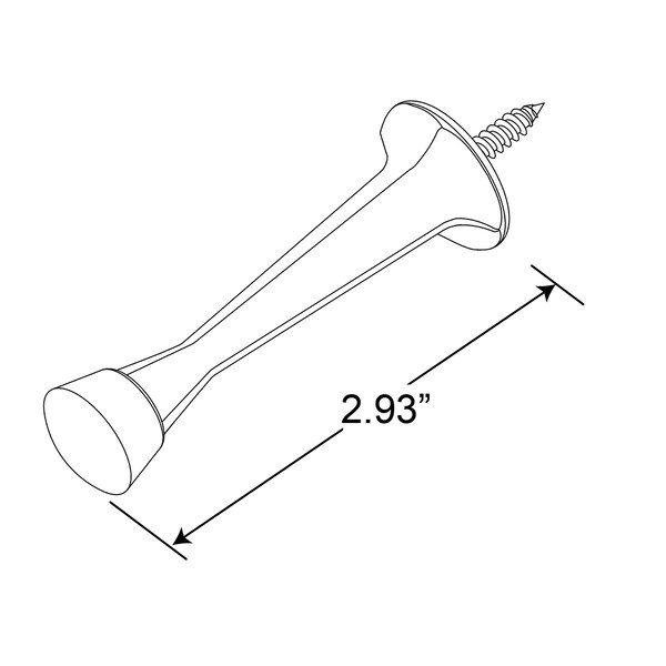 Prime-Line Rigid Door Stop, Zinc Diecast, Satin Nickel Finish, Rubber Tip Single Pack - MP10124-1