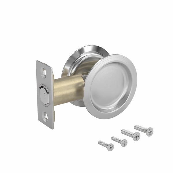 Richelieu 2 716inch 62 mm Round Pocket Door Passage Pull, Brushed Chrome - 17RBC10