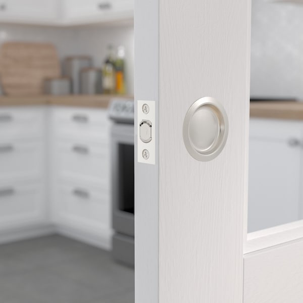 Richelieu 2 716inch 62 mm Round Pocket Door Passage Pull, Brushed Chrome - 17RBC10