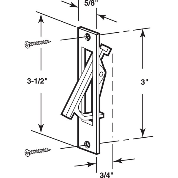 Prime-Line Prime-Line 3.5 in. L Brass-Plated Gold Metal Pocket Door Flush Pull - 161496