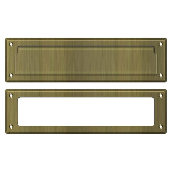 Deltana Mail Slot 13-1/8" With Interior Frame Antique Brass - MS211U5