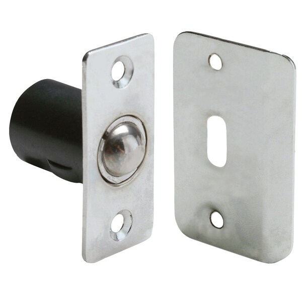 Pamex Adjustable Ball Catch with Round Corner Faceplate and Strike Satin Nickel Finish - DD0510SN