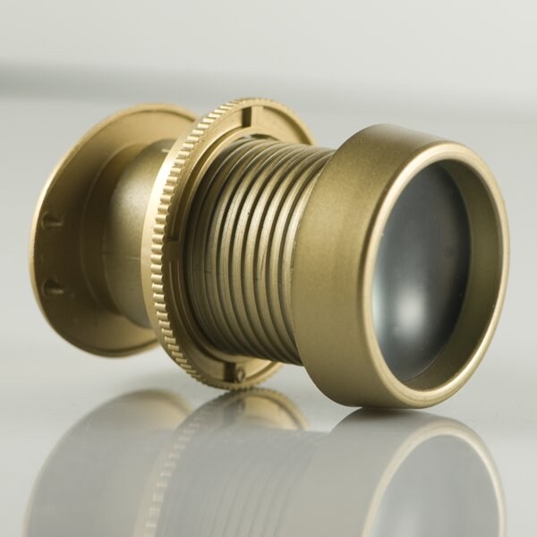 Door Scope ABS plastic body 168 Degree View Fits doors 1 1/8 - 2 thick Brignt brass finish - DS-1000-FB