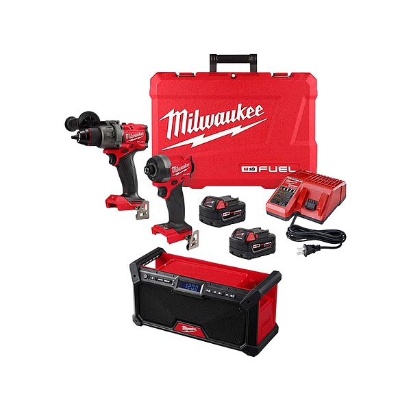 Milwaukee Tool M18 FUEL 2-Tool Combo Kit + M18 Radio - 3697-22, 2952-20