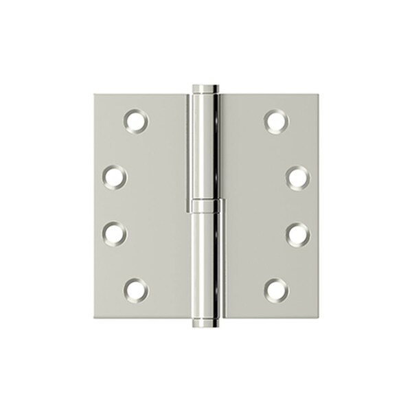 Deltana Right Hand 4in x 4in Square Lift-Off Hinge Bright Nickel Finish - DSBLO414RH