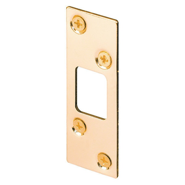 Primeline Tools Deadbolt Strike, 1-1/4 in. x 3-5/8 in., Stamped Steel, Brass Plated (2 Pack) - MP2235