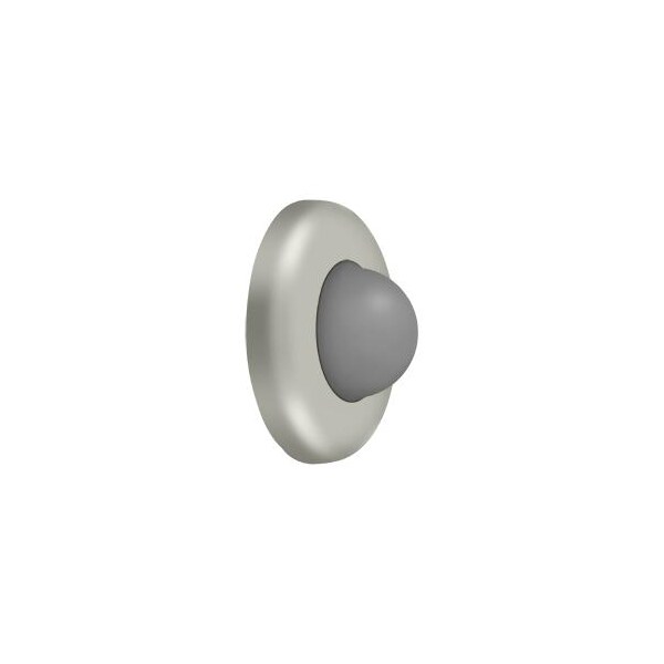 Deltana Wall Mount Convex Flush Bumper, 2-1/2" Diameter Satin Nickel - WBC250U15