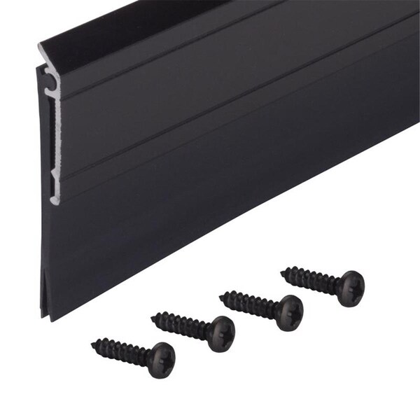 Patioplus 36 x 0.25 in. Aluminum & Vinyl Sweep for Doors, Black, 6PK - PA3306617