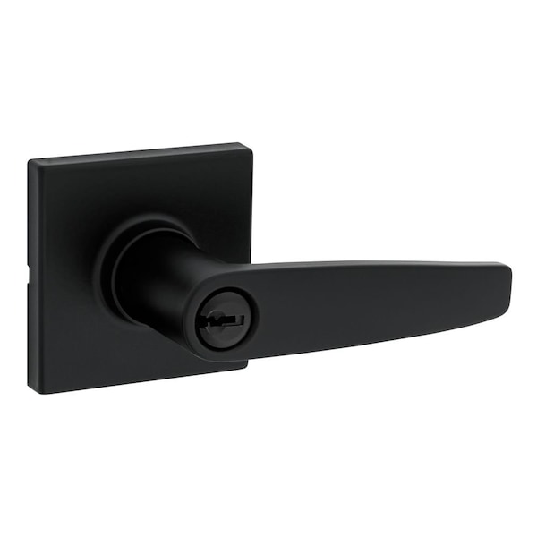 Safelock Winston Lever Square Rose Push Button Entry Lock with RCAL Latch and RCS Strike Matte Black Finish - SL6000WISQT-514