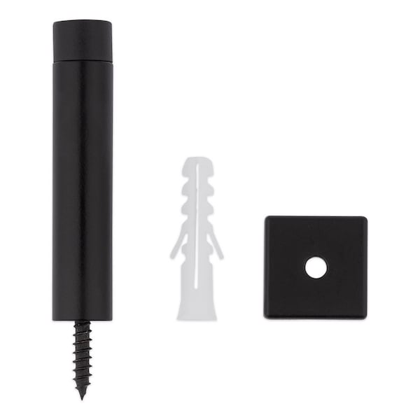 National Hardware National Hardware Reed 1 in. W X 3 in. L Aluminum Matte Black Door Stop Mounts to wall Carded in. - N830-526