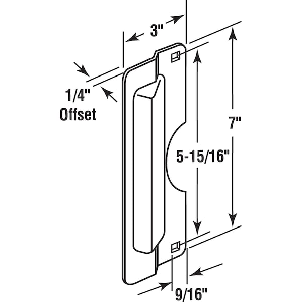 Prime-Line 3 in. x 7 in. Steel Bronze-Painted Latch Shield for Out-Swinging Doors - U 9501