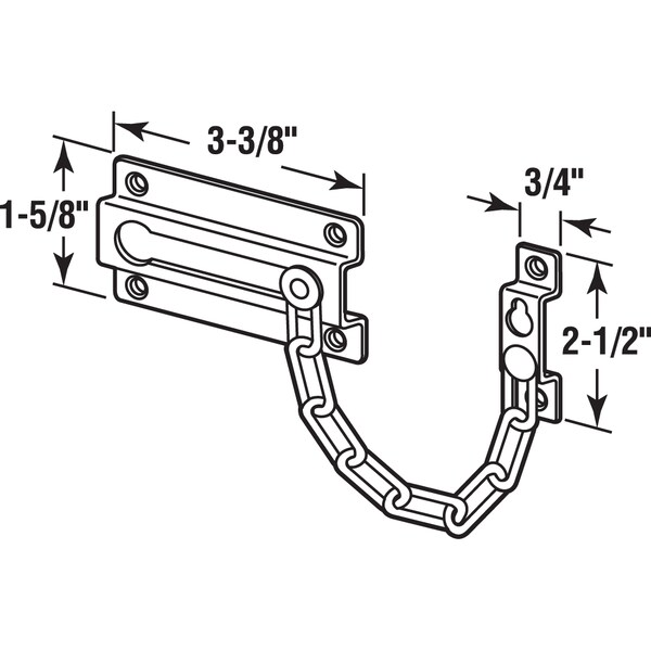Prime-Line Chain Door Guard, Stamped Steel w/Steel Chain, White Painted  Finish Single Pack - U 9852