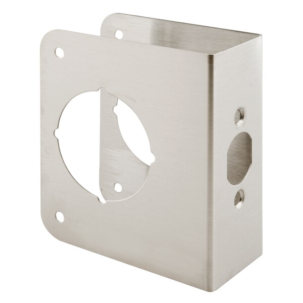 Prime-Line 1-3/4 in. x 4-1/2 in. Thick Solid Brass Lock and Door Reinforcer - U 9592