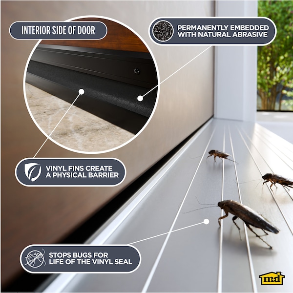 M-D Building Products 36 in. Bronze Aluminum and Vinyl DENY Heavy-duty Screw-on Door Sweep - 40716