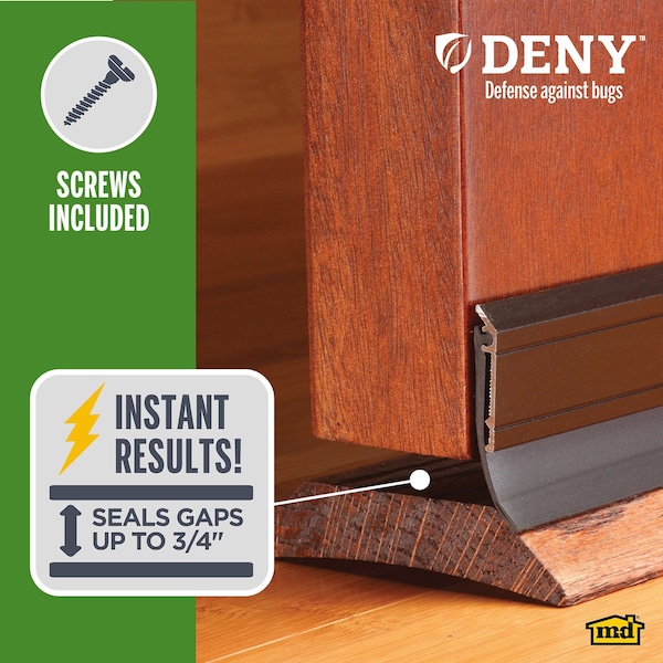 M-D Building Products 36 in. Bronze Aluminum and Vinyl DENY Heavy-duty Screw-on Door Sweep - 40716