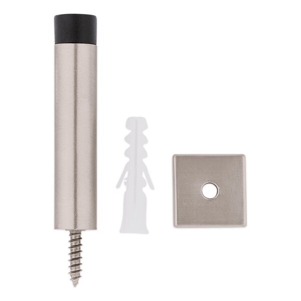 National Hardware National Hardware Reed 1 in. W X 3 in. L Aluminum Satin Nickel Door Stop Mounts to door and wall - N830-527