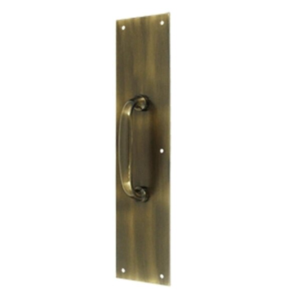 Patioplus 3.5 x 15 in. Push Plate with 5.5 in. Handle- Antique - PA3237458