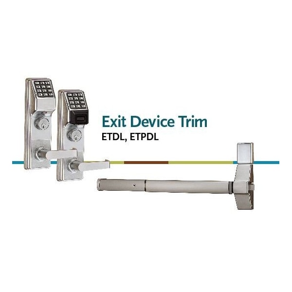 Alarm Lock Trilogy Exit Trim with Straight Lever for VD99 Satin Chrome Finish - ETDLS1G26DV99