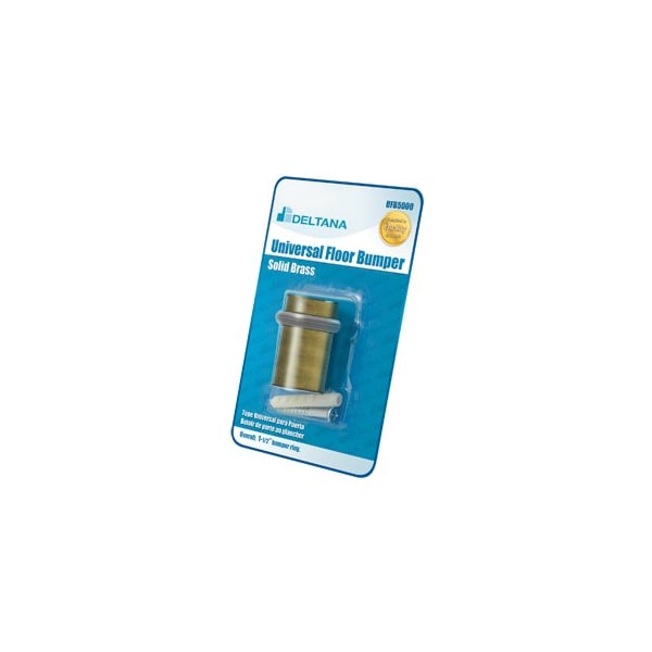 Deltana 2 Height Round Universal Floor Bumper Antique Brass Blister Pack - UFB5000BP5