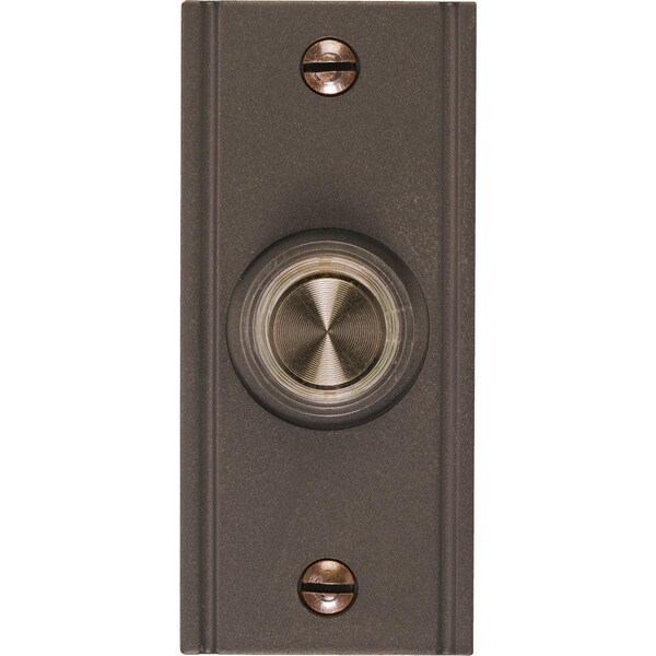 Heath-Zenith Wired Oil Rubbed Bronze Metal Body LED Lighted Doorbell Push-Button - SL-716-00
